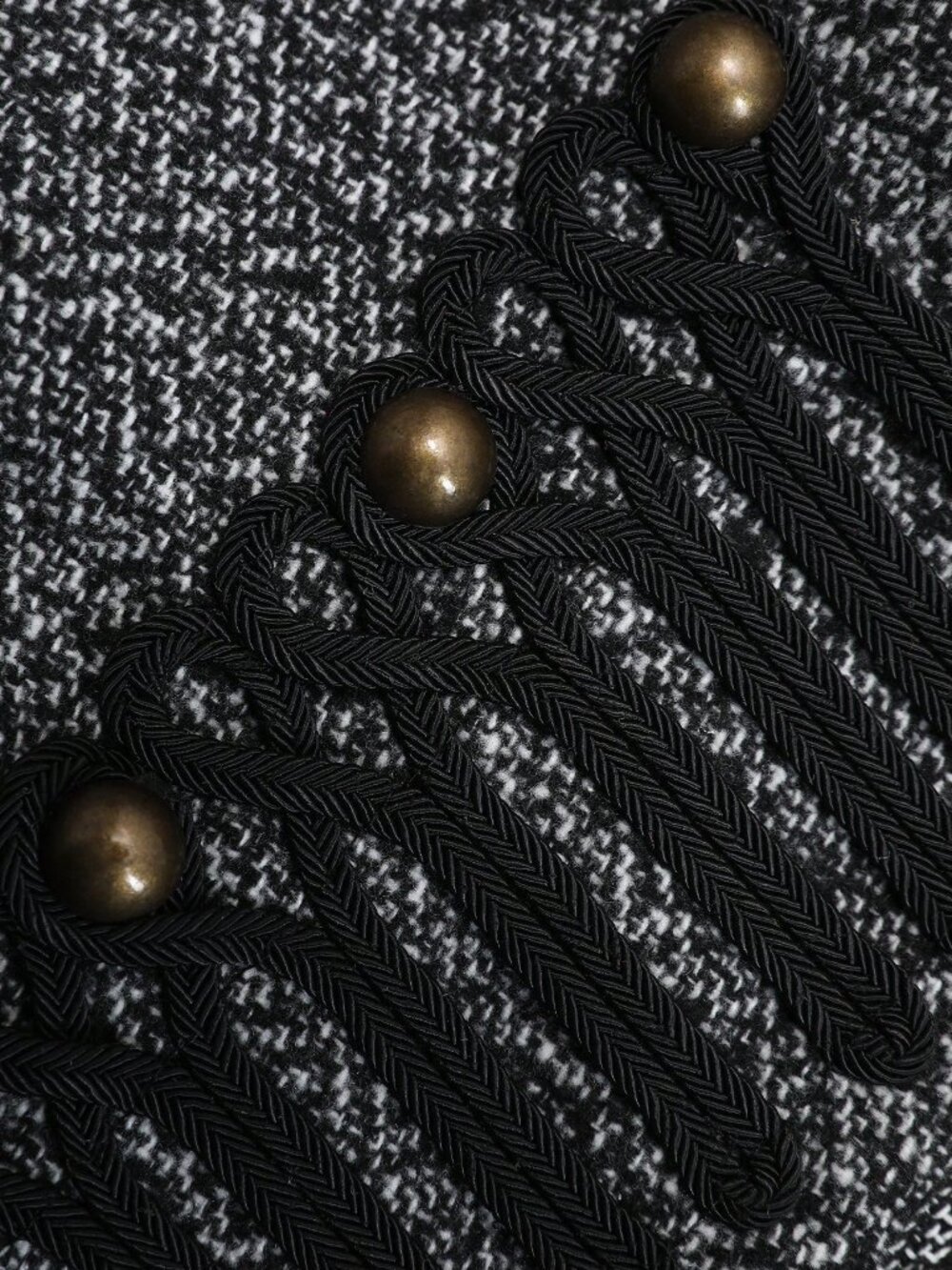 Black Elegant Women's Tweed Blazer - Picture 6 of 8